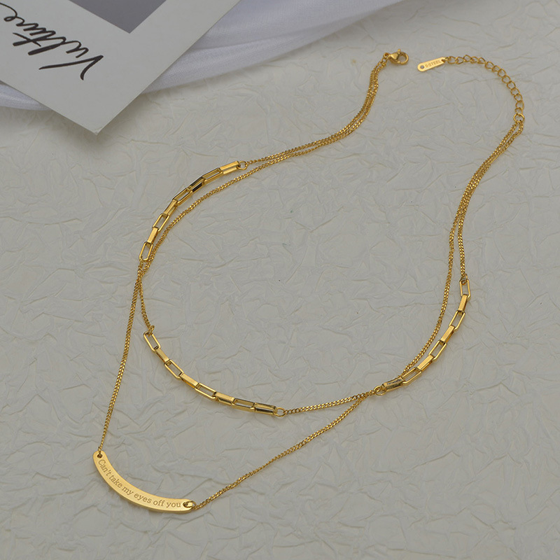 Korean curved brand double layered necklacepicture3