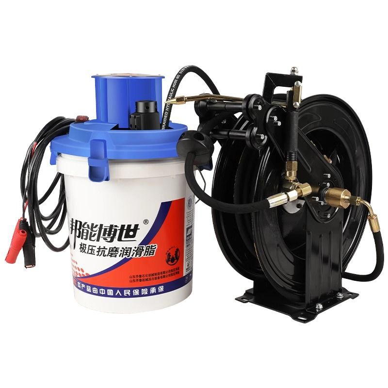 森吉达24V电动黄油机全自动挖机专用220V注油加注高压黄油枪