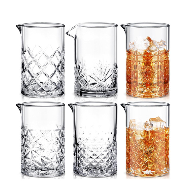 Copa mezcladora de cóctel de vidrio de cristal de estilo japonés Copa mezcladora de barman de glass Cocktail Glass