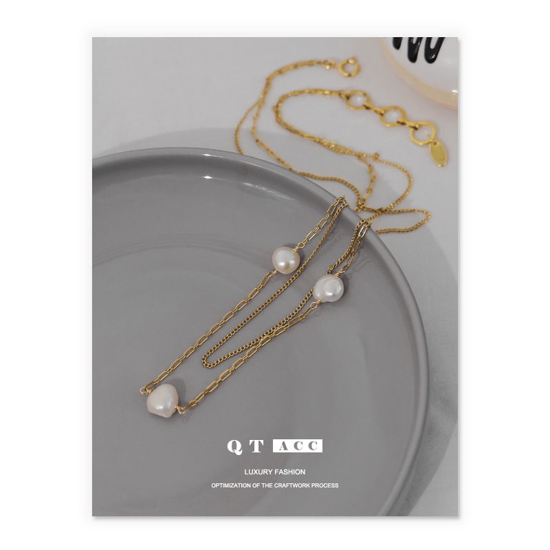 Designer elements: Natural pearls, European and American light luxury temperament, niche exquisite necklace and bracelet pairing_voghion.com