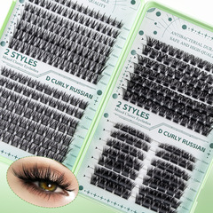 Cross-border hot melt single-cluster DIY false eyelashes fox eye cat eye large capacity single-cluster false eyelash factory wholesale