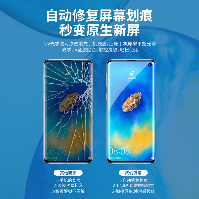 Tuoli HD UV película de curado a prueba de explosiones anti-huella digital máquina de corte de película consumibles Luz de curado UV película de corte de pantalla curvada película suave