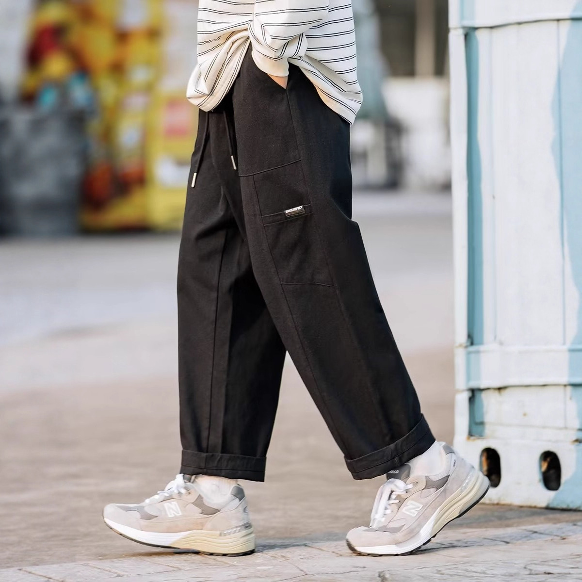2025 Japanese-Style Workwear Long Pants Men's Summer Loose Casual Pants Trendy Brand Youth Straight High Street Men's Pants