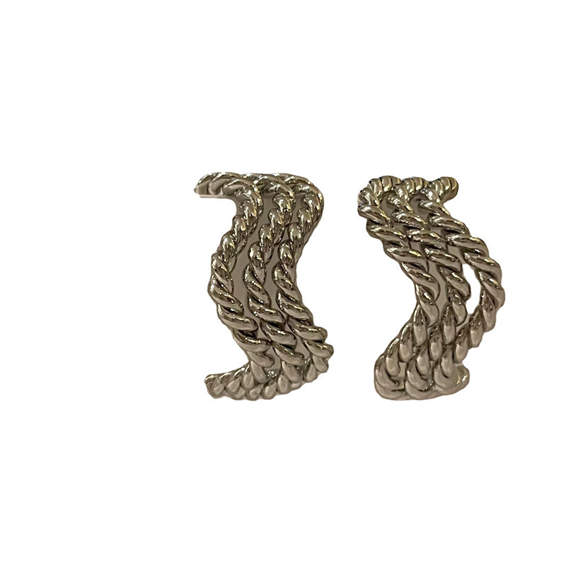 Fashion Gold Plated Metal Texture Wave Winding Earrings display picture 10