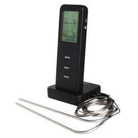 无线探针温度计 厨房食品温度计 带底座无线远程背光烤肉温度计