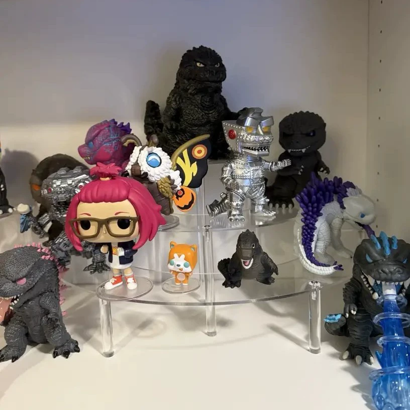 Новая трехслойная прозрачная акриловая коробка для хранения Amazon, полукруглая полка для хранения косметики, полка для хранения ручной работы