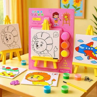 卡通DIY填色小画板 儿童涂鸦绘画玩具幼儿园早教架子桌面摆件批发