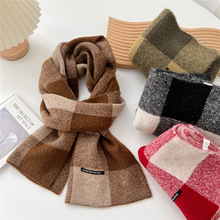 新款高颜值日系格子围巾女冬季韩版百搭保暖ins学生小众礼物披肩