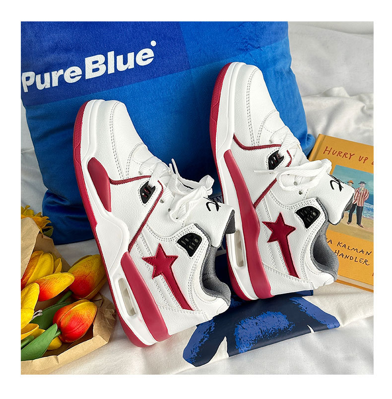 Air Cushion Meteor Board for Men's Spring 2024 New Versatile Instagram Casual Little White Thick Sole Basketball Shoes_voghion.com
