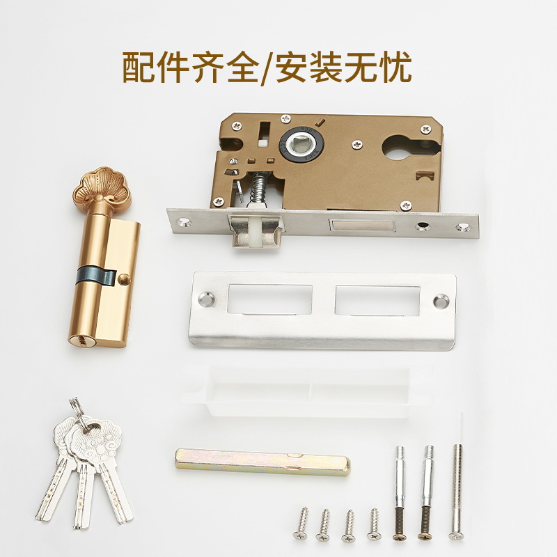 Estilo europeo Huanggu dormitorio teniendo cerradura manija interior cerradura de la puerta de madera manija mecánica cerradura de la puerta al por mayor cerradura de la puerta del hogar