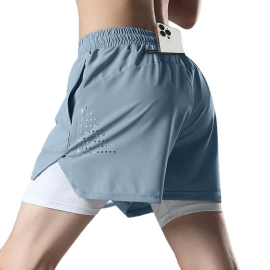 Sports Shorts for Men's Running Special Mobile Phone Summer Riding Track and Field Training Quick-drying Triple Pants Lined Pants
