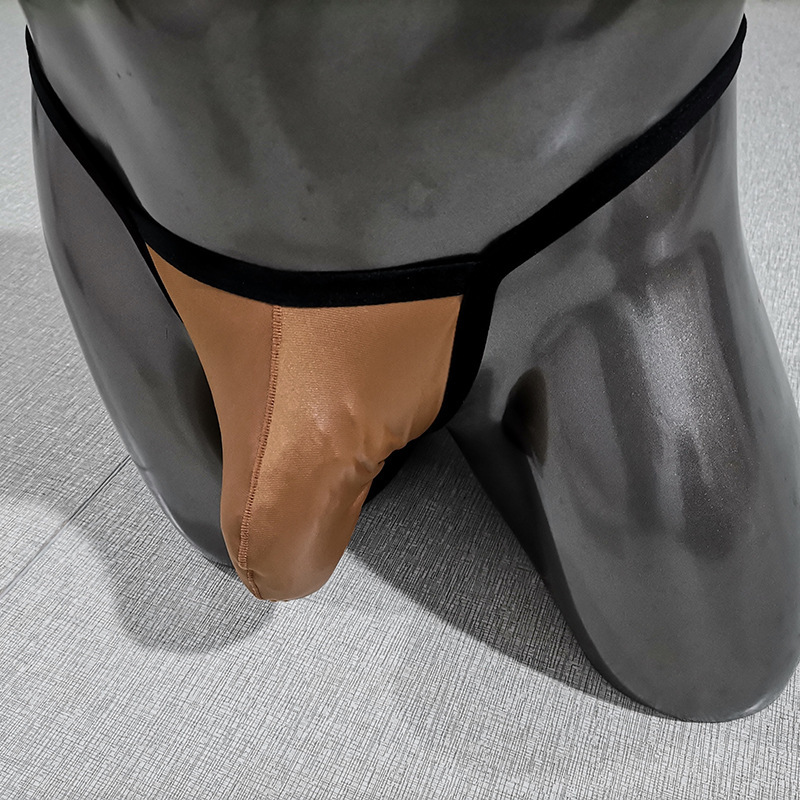 New men's underwear waistless thong U convex Bag Men's T pants PU leather men's Fun Pants spot wholesale 218#