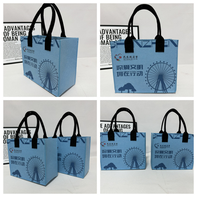 Customized Internet Celebrity Felt Tote Bag Felt Bag Exhibition Promotional Gift Bag Portable Open Shoulder Bag