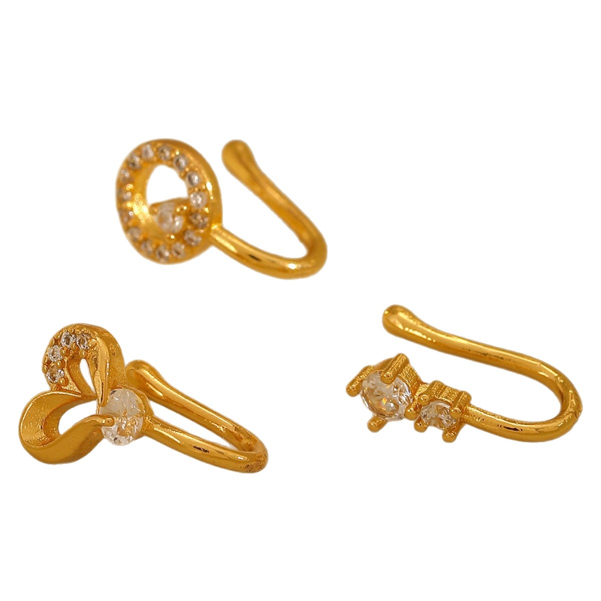 Anello al naso in zircone a forma di u senza foro rame_voghion.com