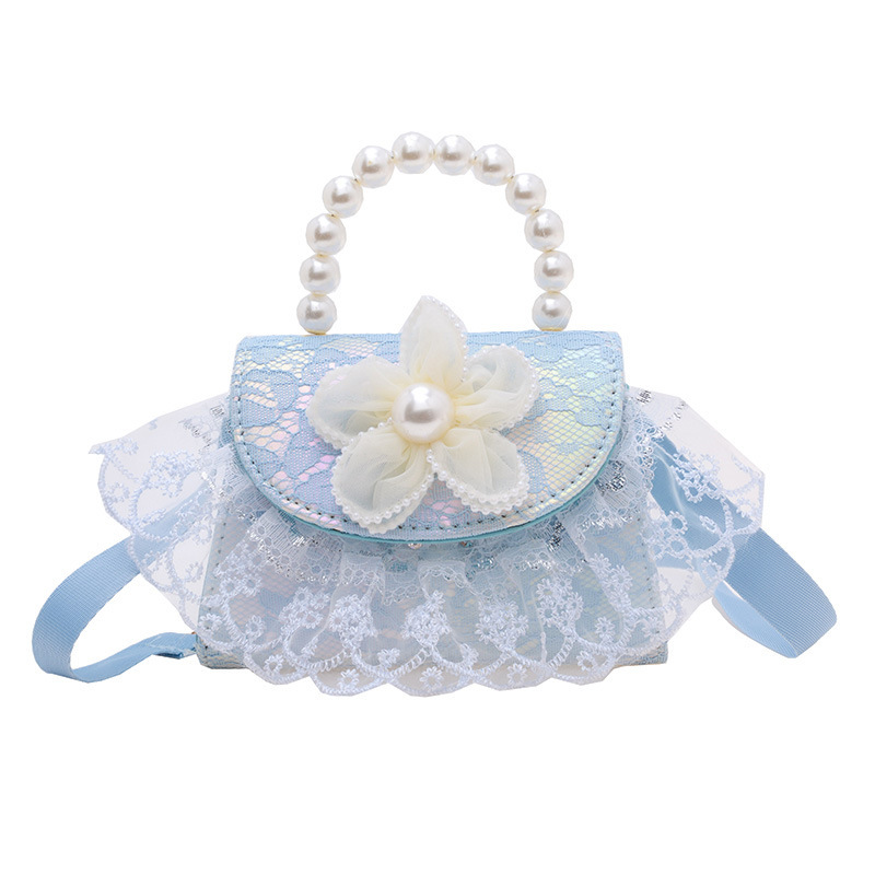 Bagos de princesa de perlas de moda, bolsos lindos para niños, mochilas de textura casuales, bolsos de cambio, accesorios