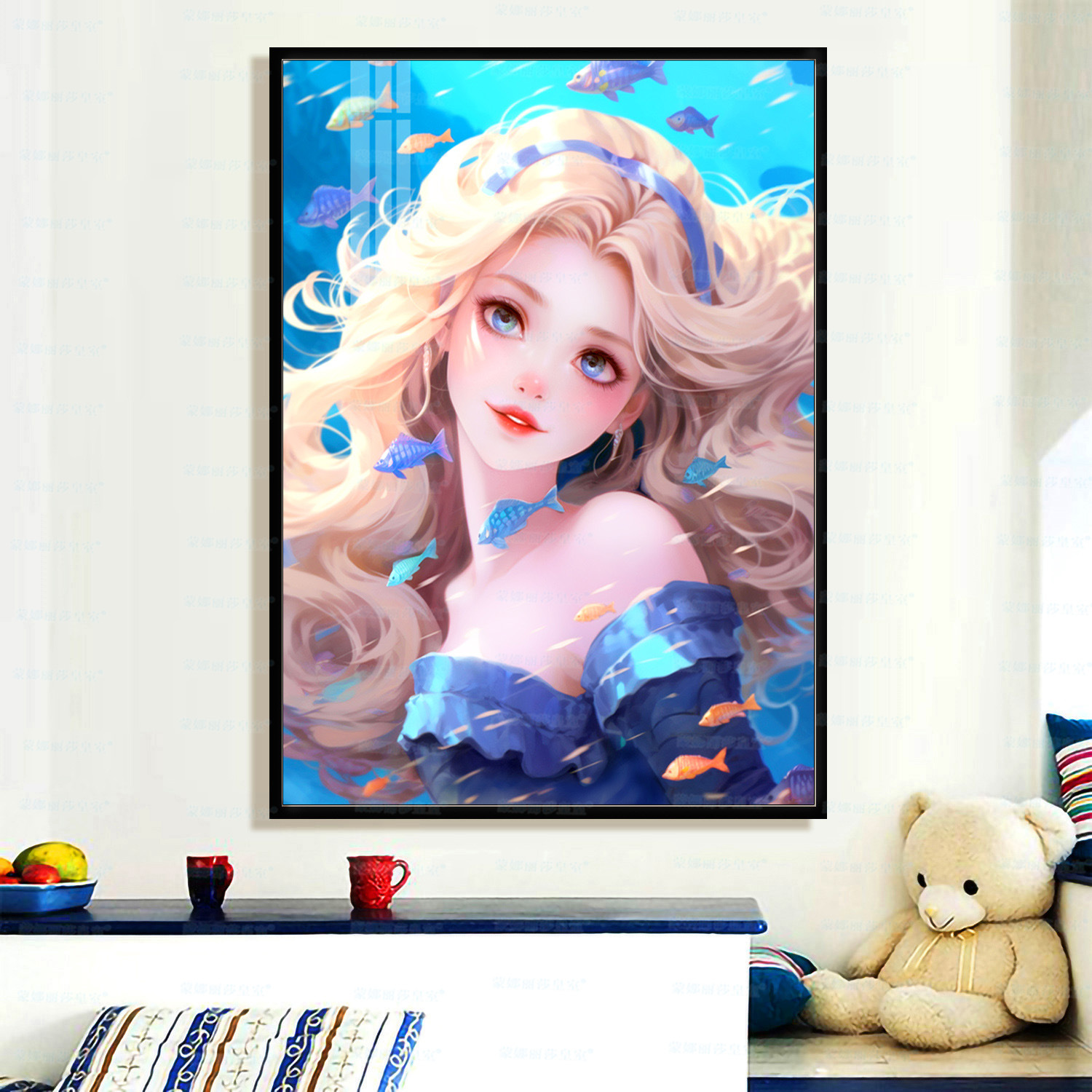 Mona Lisa serie de chicas cruzadas reales minimalistas niños cruzadas simples decoración de la sala de estar dormitorio image 2