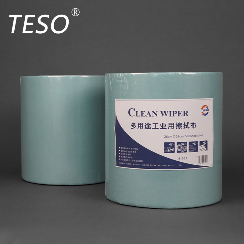 厂家批发绿色无尘纸大卷擦拭纸81021多功能工业用无尘吸油擦拭纸