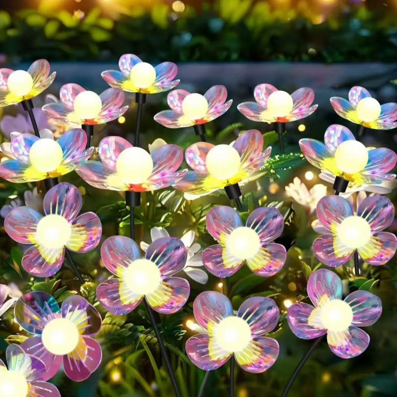 新しいソーラーホワイトボールフラワーライト LED 中庭装飾 6 ヘッドスイングライト庭の芝生中庭風景ライト|undefined