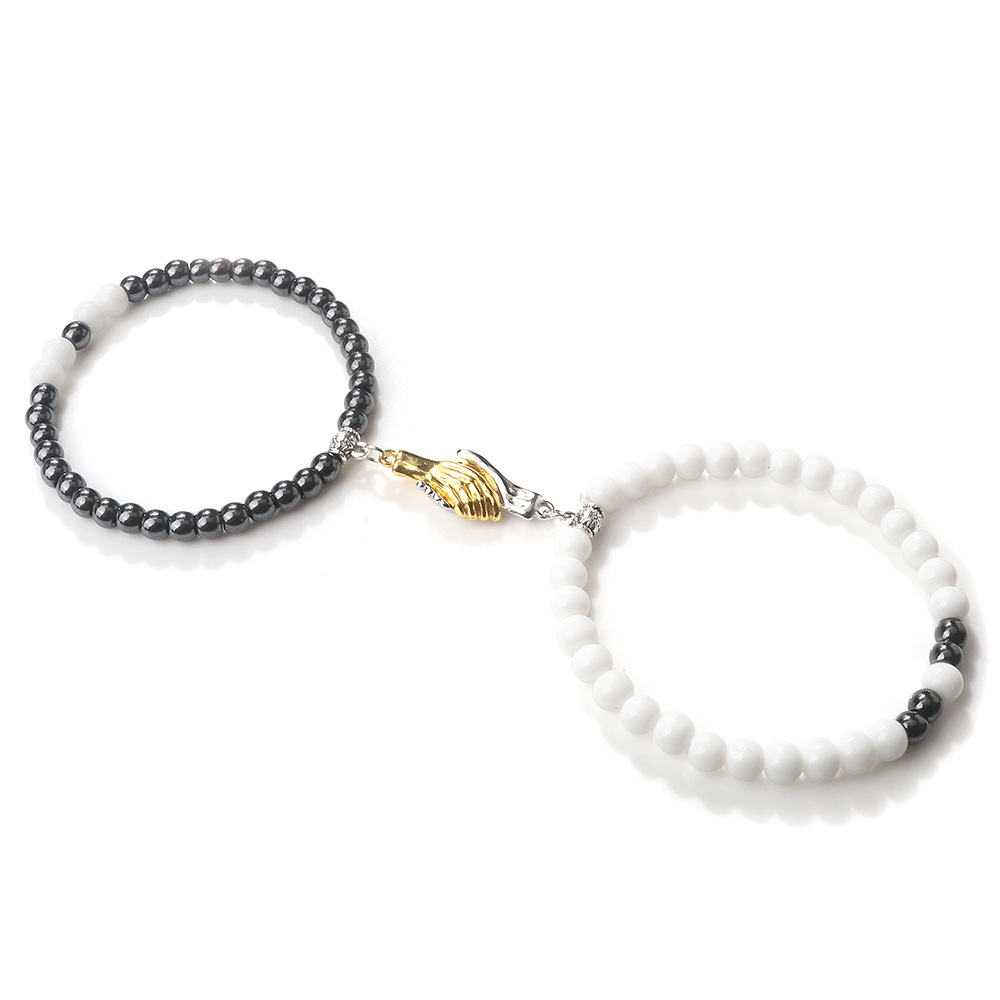 double ring asymmetrical turquoise matte couple bracelet popular circle chain set hand jewelry spot_voghion.com