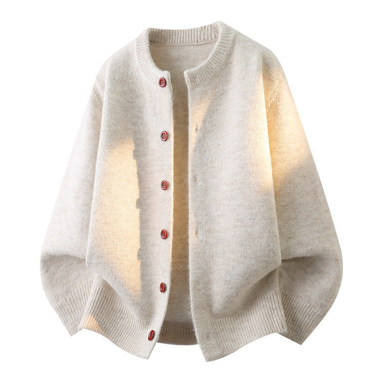 [Contains Wool] Cross-Border Men's Knitted Cardigan Jacket Autumn Winter Casual Old Money Style Men's Thick Sweater