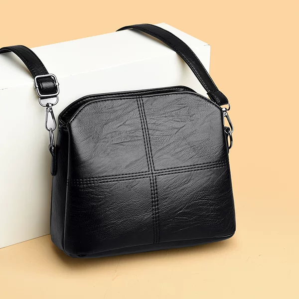 2026 New Fashion Women's Bucket Bag, Multi-Layered Middle-Aged Mom Bag, Soft Leather Women's Shoulder Bag, Crossbody Bag, Cross-Border