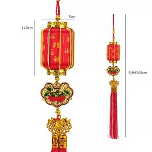 Año Nuevo bambú pequeño colgante linterna hecha a mano DIY material de cuerda colorida linterna Festival de Primavera auspiciosa escoba colgante