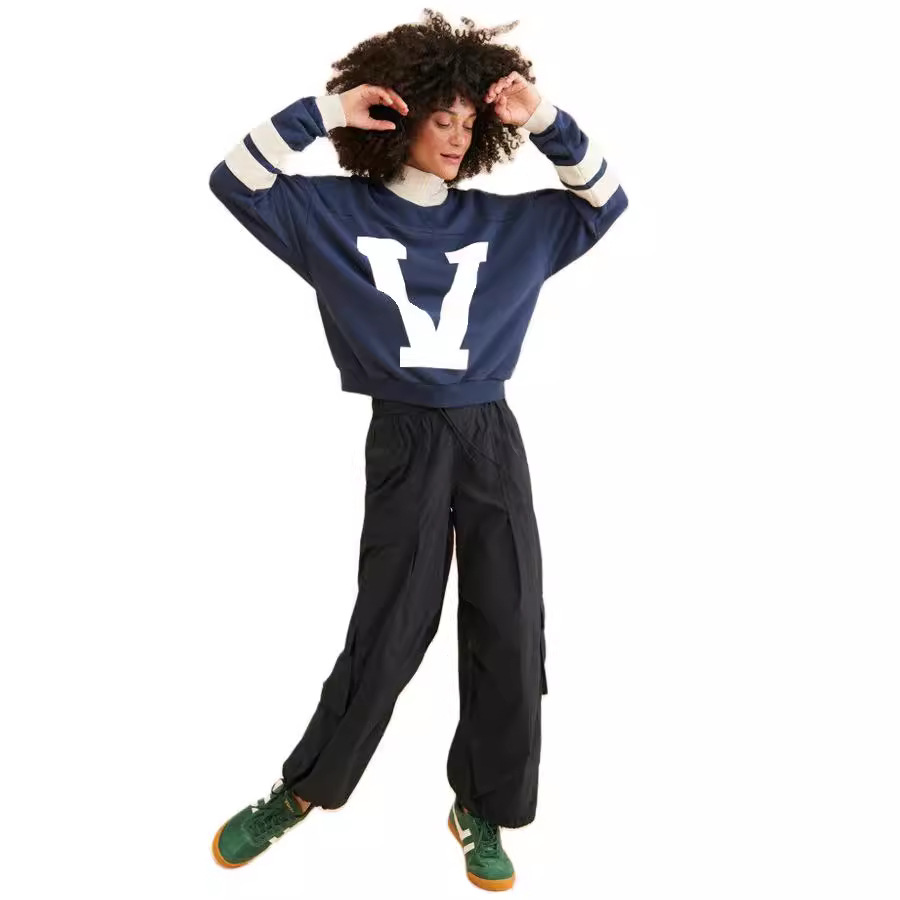 Women's Clothing women's clothing street personality contrast color letter print sweater loose versatile pullover sweater_voghion.com