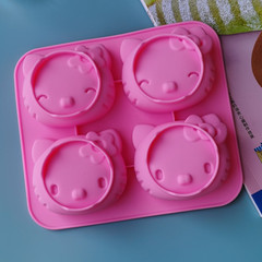 烘焙模具卡通創意模型4連2種表情硅膠蛋糕模具皂模具