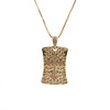 Fashionable pendant, necklace, accessory, golden zirconium, European style