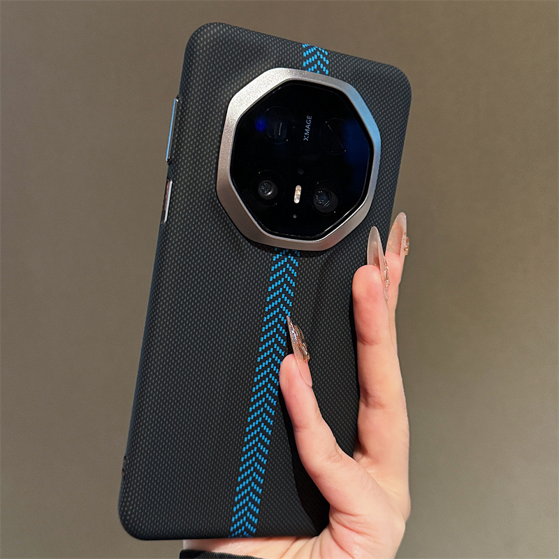 Carbon Fiber Pattern Suitable for Huawei Mate70Rs Extraordinary Master Mobile Phone Case Mate60Rs Porsche Mate70Pro High-End Pura80Pro Kevlar Pattern Protective Cover Mate60Pro+