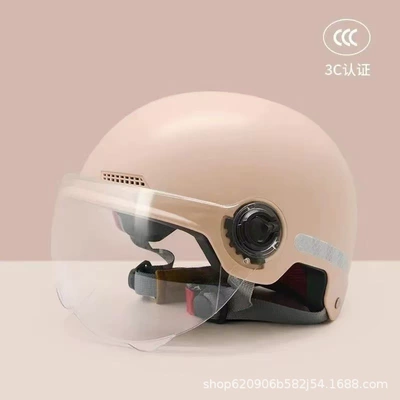 All Seasons, Factory Wholesale, Motosiklet kaskı (dəbilqə) - khaki-yellow-transparent-short-lens-free-night-reflective-stickers-306