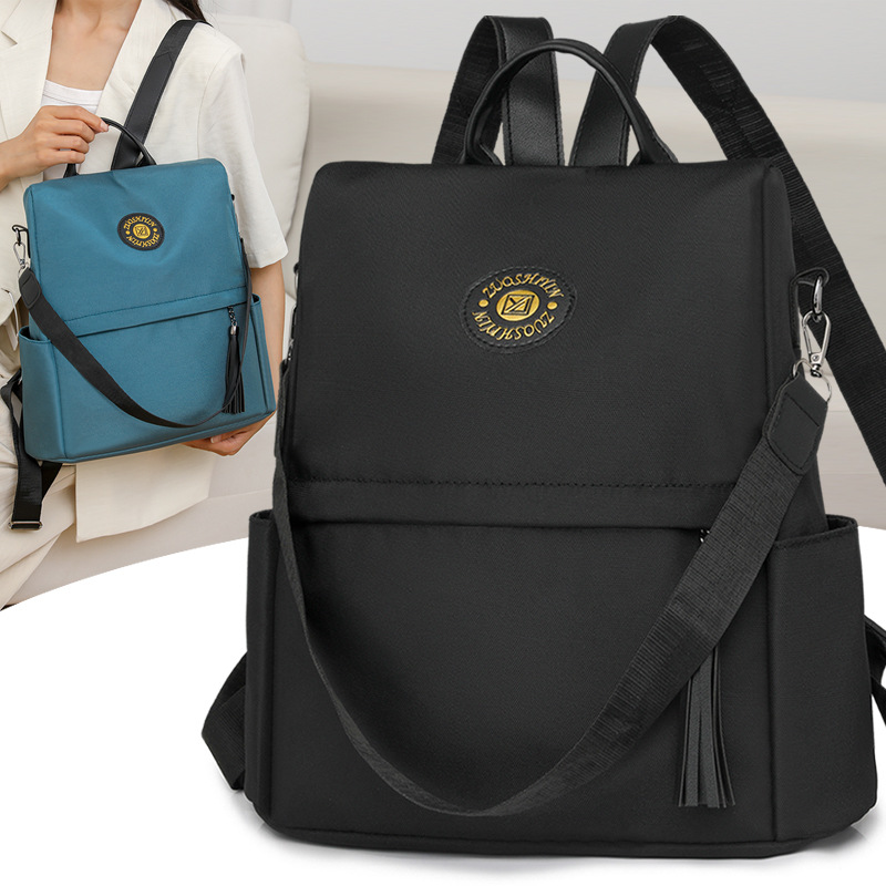 Mochila antirrobo para mujer 2024 nuevo estilo casual de color sólido para mujer mochila simple y versátil de gran capacidad y mochila ligera de moda