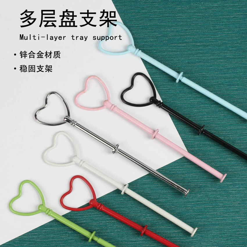 Двухслойная многослойная тарелка для торта в форме сердца из цинкового сплава, стержень, тарелка с фруктами, пластина, кронштейн для послеобеденного чая, закуски, кронштейн