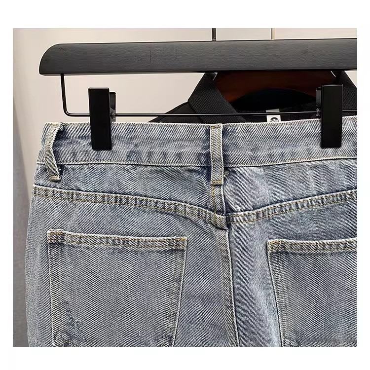 Men's Retro Blue Denim Shorts High End Casual Five Point Pants Summer Trendy Outerwear_mkmklike.com