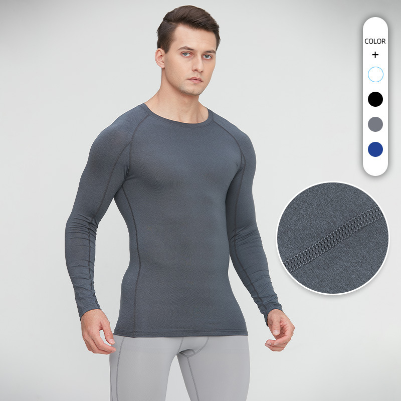Men's Fitness Clothes Marathon Running Sports Training Quick Dry Breathable Long Sleeve Stretch PRO Tight G-1041