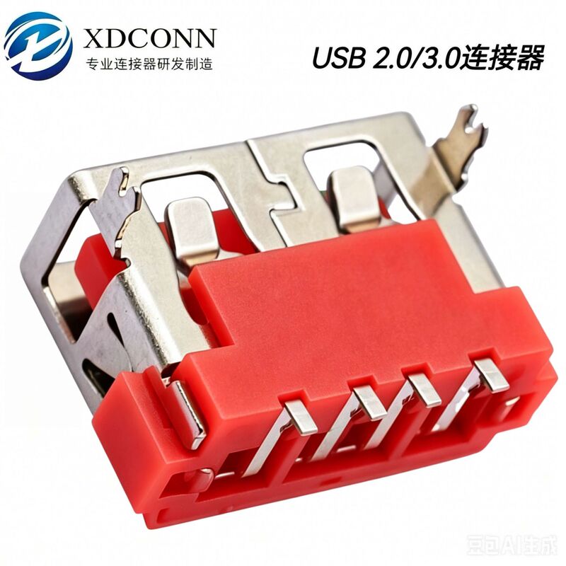 USB 2.0A Type Connector, Short Body, 10.0 Front Plug, 5.7 Rear Plug, Flat Edge, Smd Type with Female Socket USB 2.0A Type Connector, Short Body, 10.0 Front Plug, 5.7 Rear Plug, Flat Edge, Smd Type with Female Socket