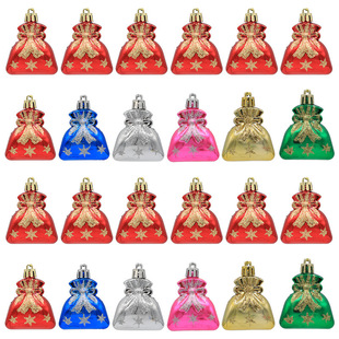 Cross-border Wholesale Christmas Tree Decorations Christmas Gift Bags Plastic Electroplating Painted Decorative Props Bag Shape