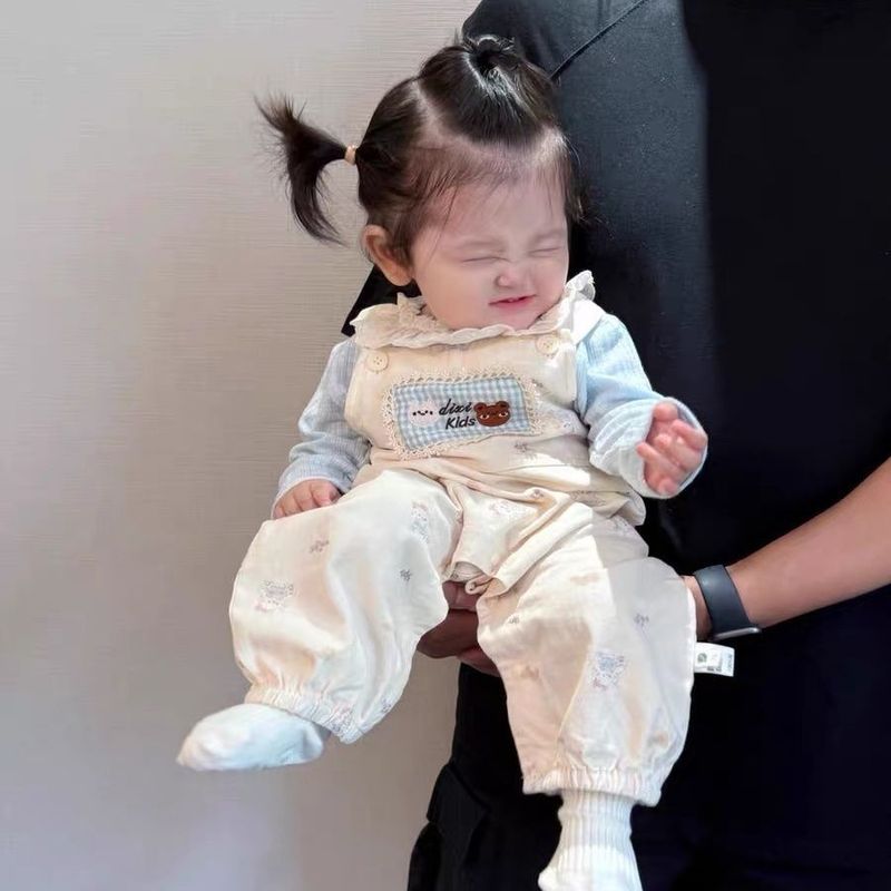 小月龄宝宝秋装套装萌韩系婴幼儿背带裤打底两件套秋款外出服潮|undefined