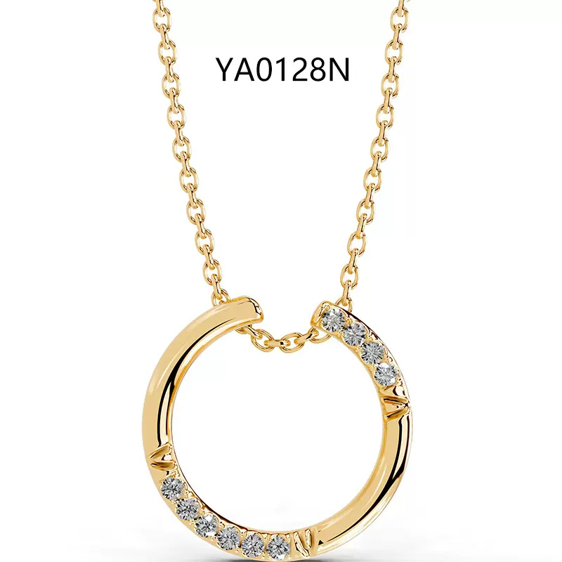 韩系时尚ins风吊坠锁骨链精致百搭气质s925纯银镀18k莫桑石项链女