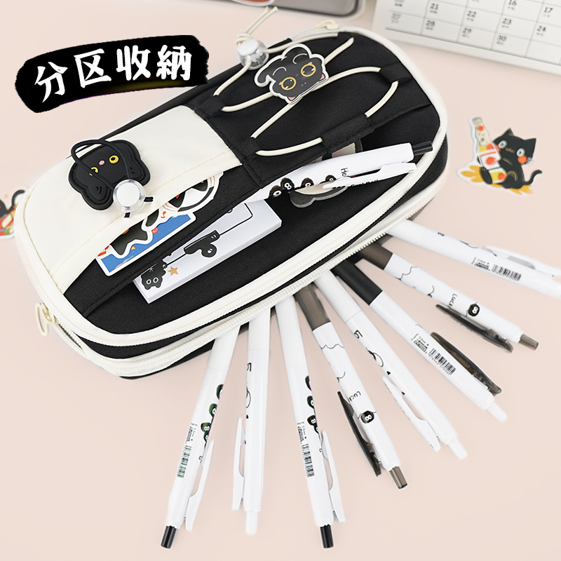 Nuevo estuche para lápices lindo estuche de papelería de gran capacidad estuche de papelería multifuncional de alto valor estuche para lápices de papelería multicapa