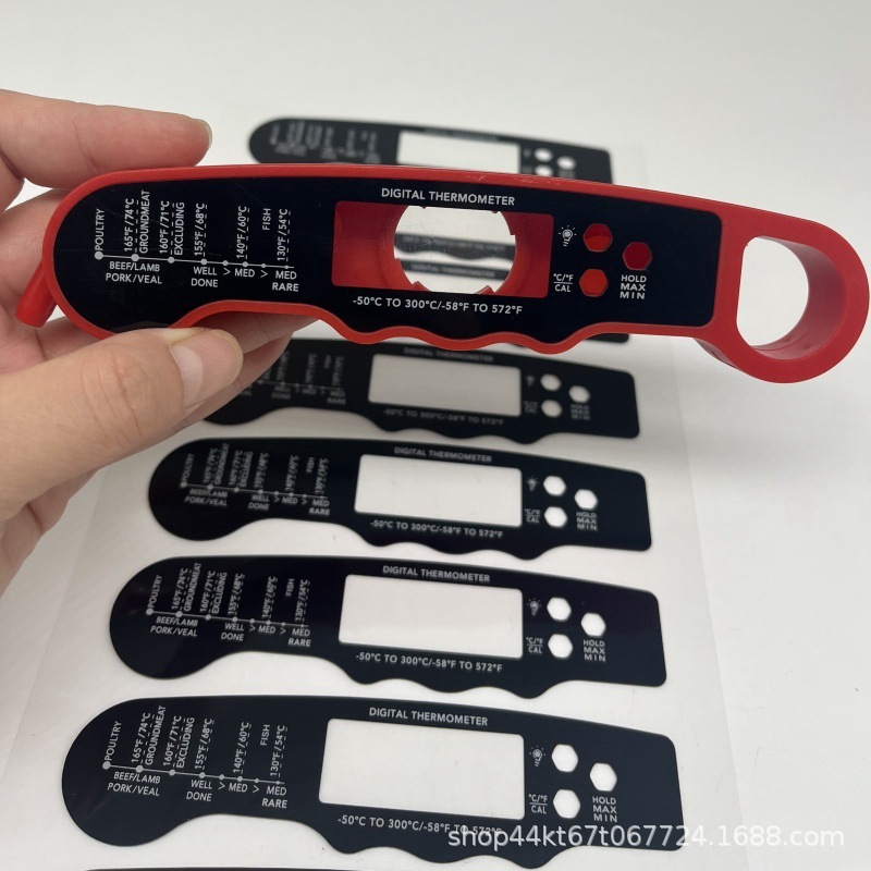 食品温度计透明PC亚克力视窗显示保护镜片背面带高粘背胶丝印清晰