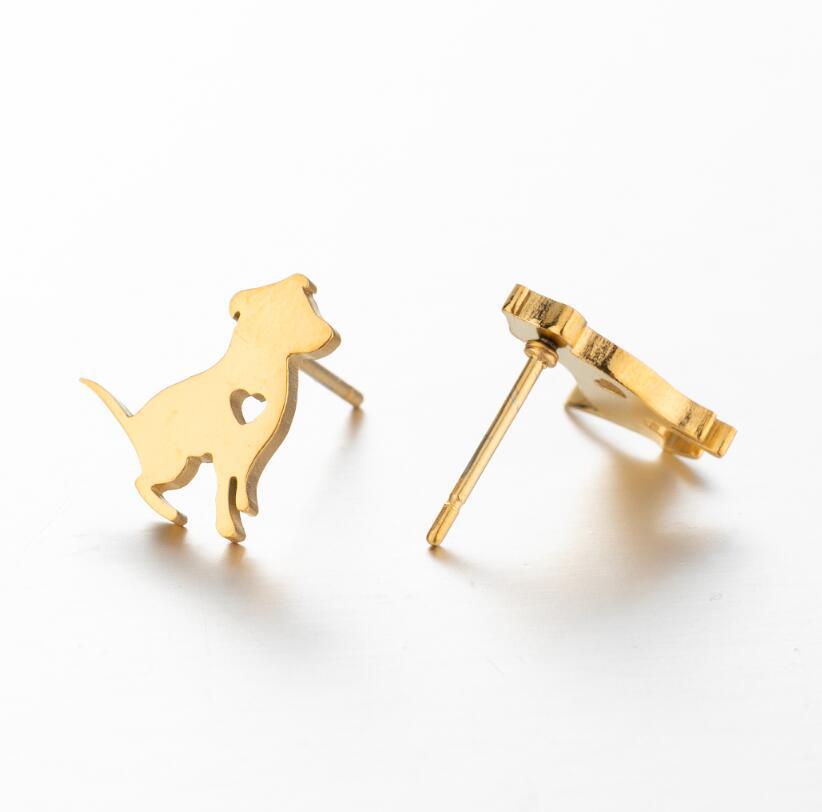 Mujeres Moda Perro Gato Acero Inoxidable Sin Incrustaciones Pendientes Pendientes De Acero Inoxidable display picture 1