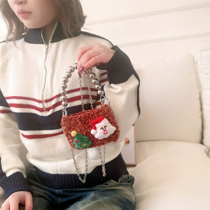 Bolsas de niños de comercio exterior cartoon lindas bolsas de mano con cuentas para niños y niñas otoño y invierno nuevas bolsas de acessorios para niñas de punto