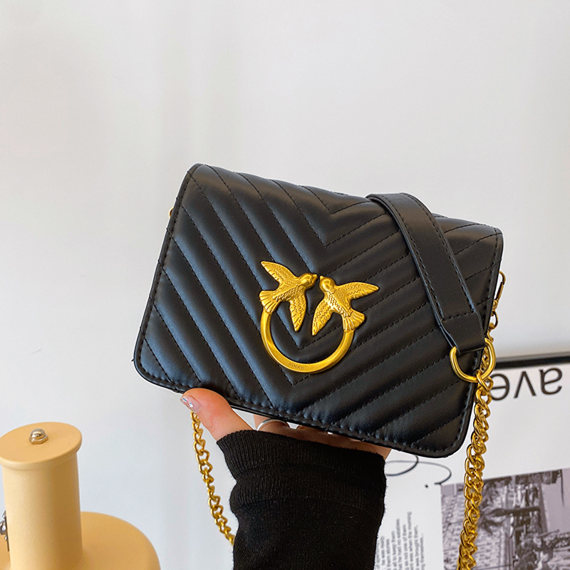 New Pinko Same Style Mini Swallow Bag Goatskin Chain Dionysus Genuine Leather Shoulder Crossbody Bird Bag Women's Bag