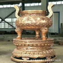 室外大型寺庙黄铜香炉摆件铜双龙塔炉佛堂长方形香炉工艺品