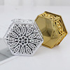 European -style hollow gold hexagonal sugar box creative gold plastic packaging box Foreign trade gold and silver electro -plated plastic box supply