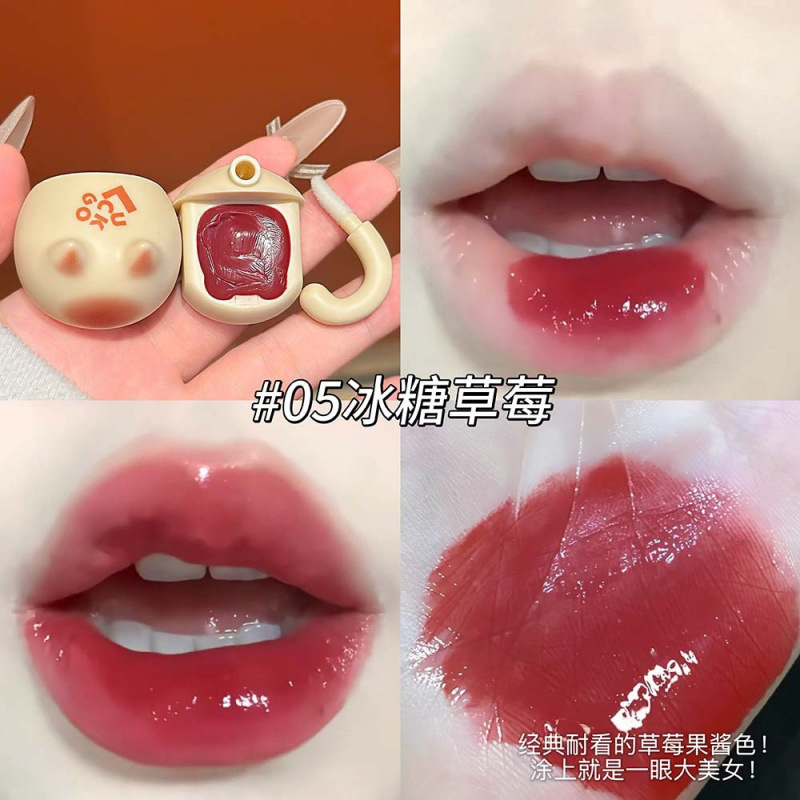 LUCKGO leche naranja gatos labios congelados agua espejo de maquillaje para cubrir las marcas de los labios no es fácil de descolorar lápiz labial maquillaje al por mayor image 11