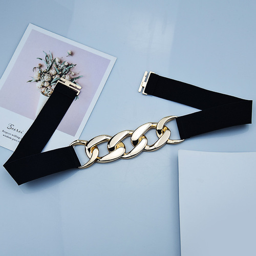 Amazon European and American Slim Elastic Belt Decorative Skirt Suit Simple Fashion Chain Women's Belt