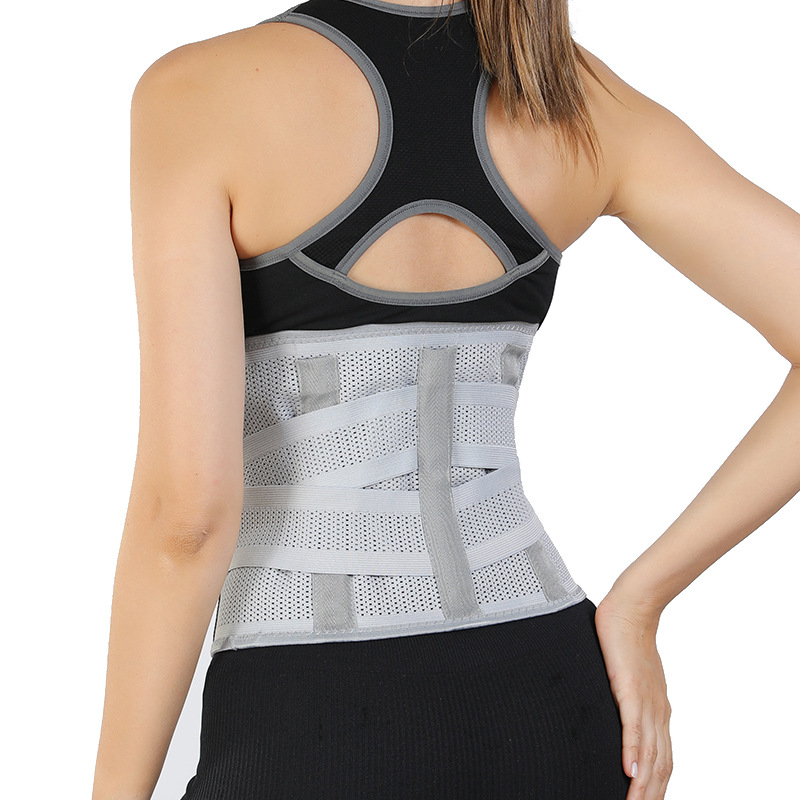 Cinturón de soporte lumbar de malla transpirable con doble compresión para lesiones lumbares y sentarse por largos períodos, soporte lumbar deportivo al por mayor.