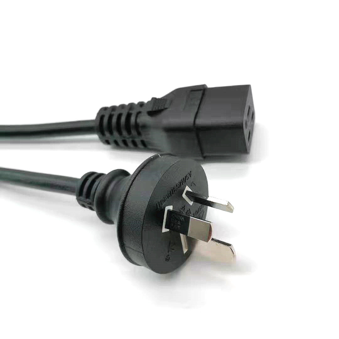 批量生产澳大利亚插头电源线 电脑品字尾 澳标三插电源线 延长线